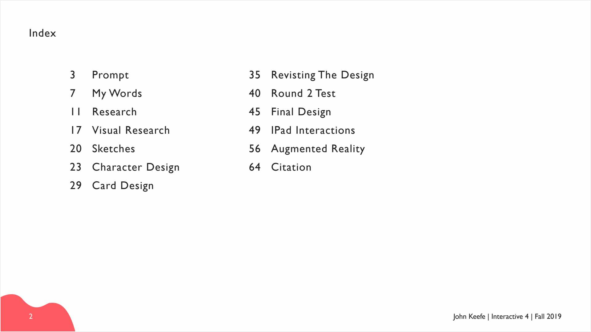 John Keefe’s Process Deck Page Number 2