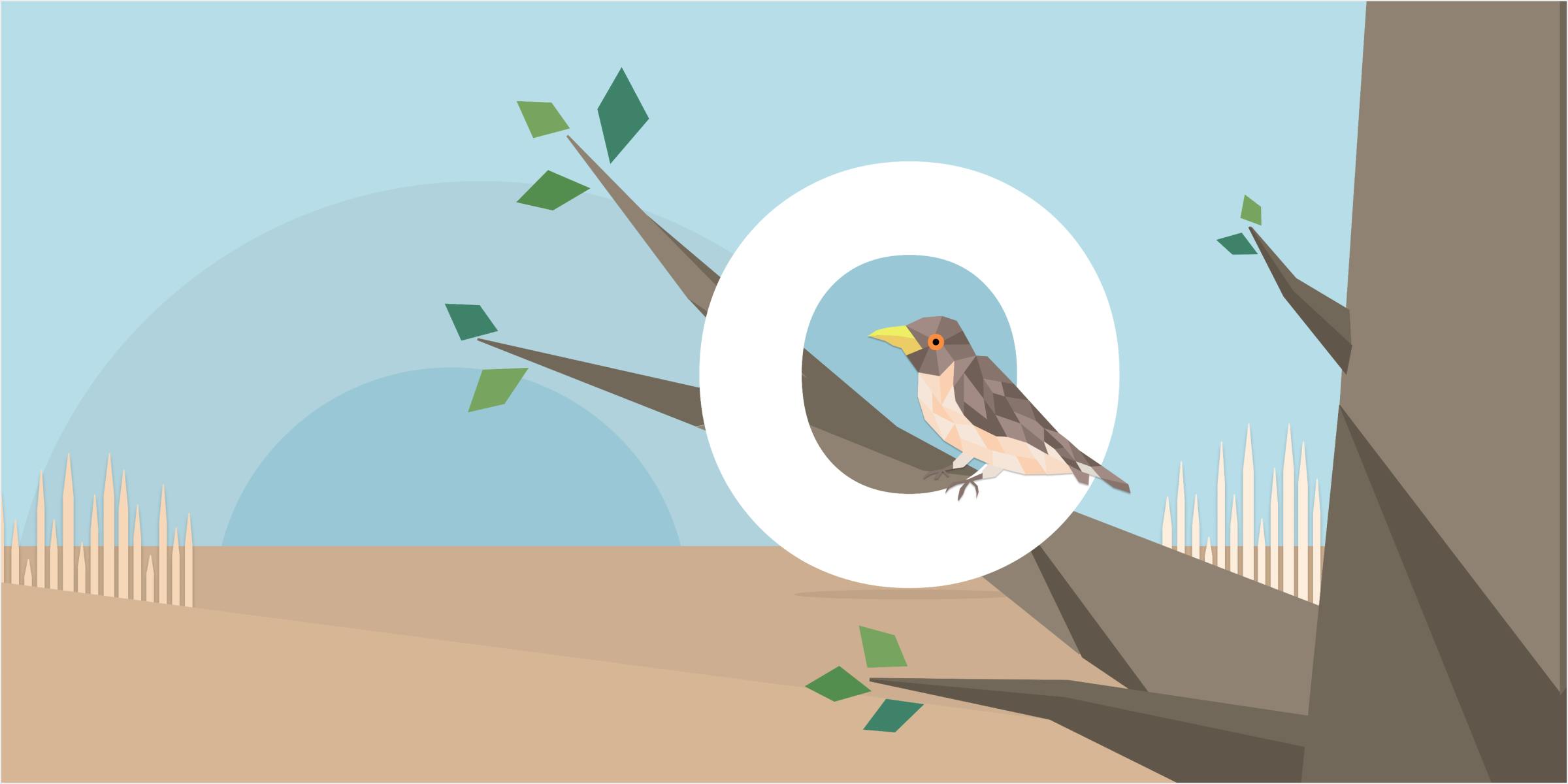 Spread of bird sitting on a tree branch Spread of bird sitting on a tree branch