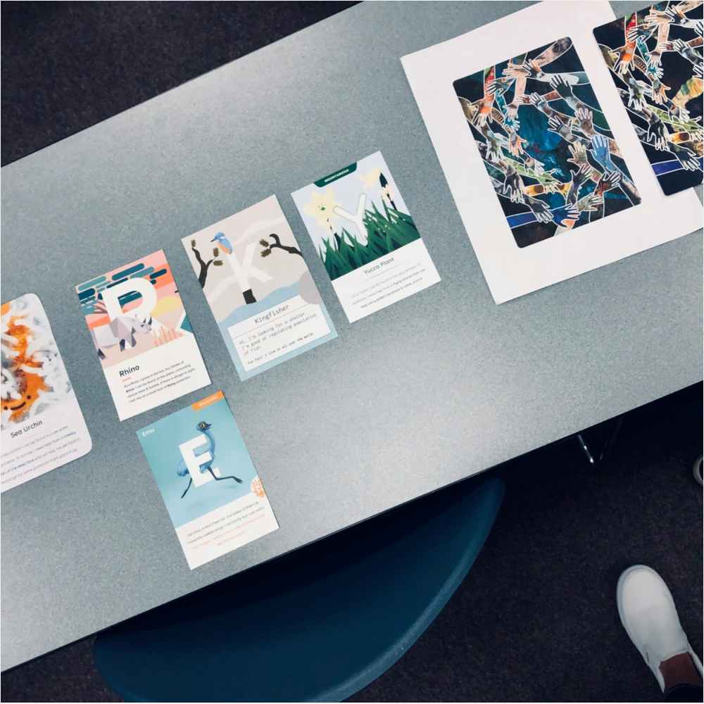 Group of cards laid out on a table Group of cards laid out on a table