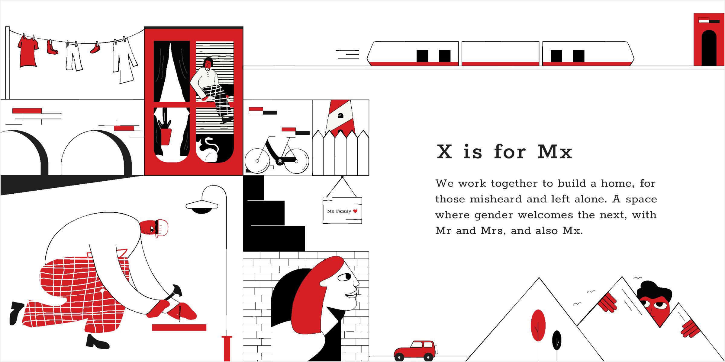 Composition of the Mx spread made in Illustrator. People work together to build a space and home that welcomes everyone. Composition of the Mx spread made in Illustrator. People work together to build a space and home that welcomes everyone.