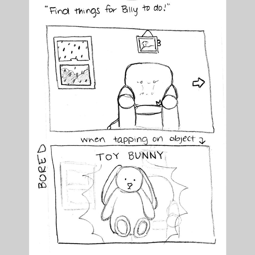 Sketch for 'Bored' interaction